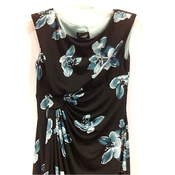 Conneted Apparel Womens MOCK WRAP DRESS Regular Fit, Black/mallard, Size 6 - Picture 2 of 5